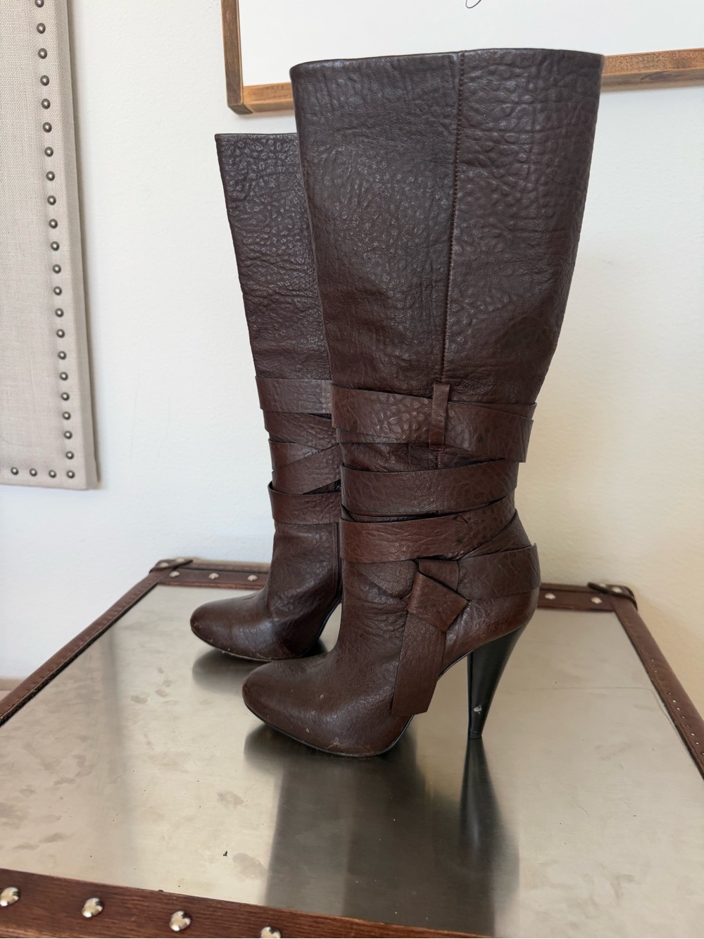 BCBG MaxAzria Brown High Heel Boots - Womens 8